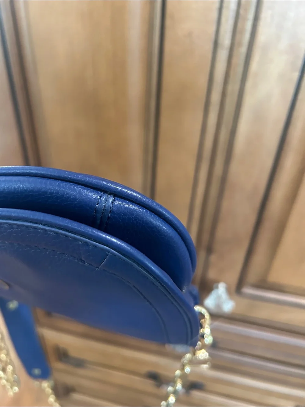 Tory Burch Royal Blue Leather Crossbody with Gold Chain